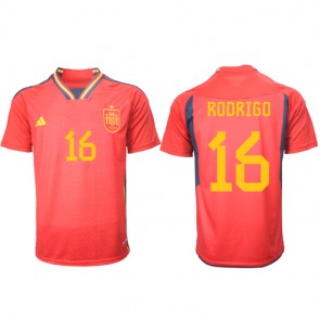 Spanien Rodri Hernandez #16 Replika Hjemmebanetrøje VM 2022 Kortærmet